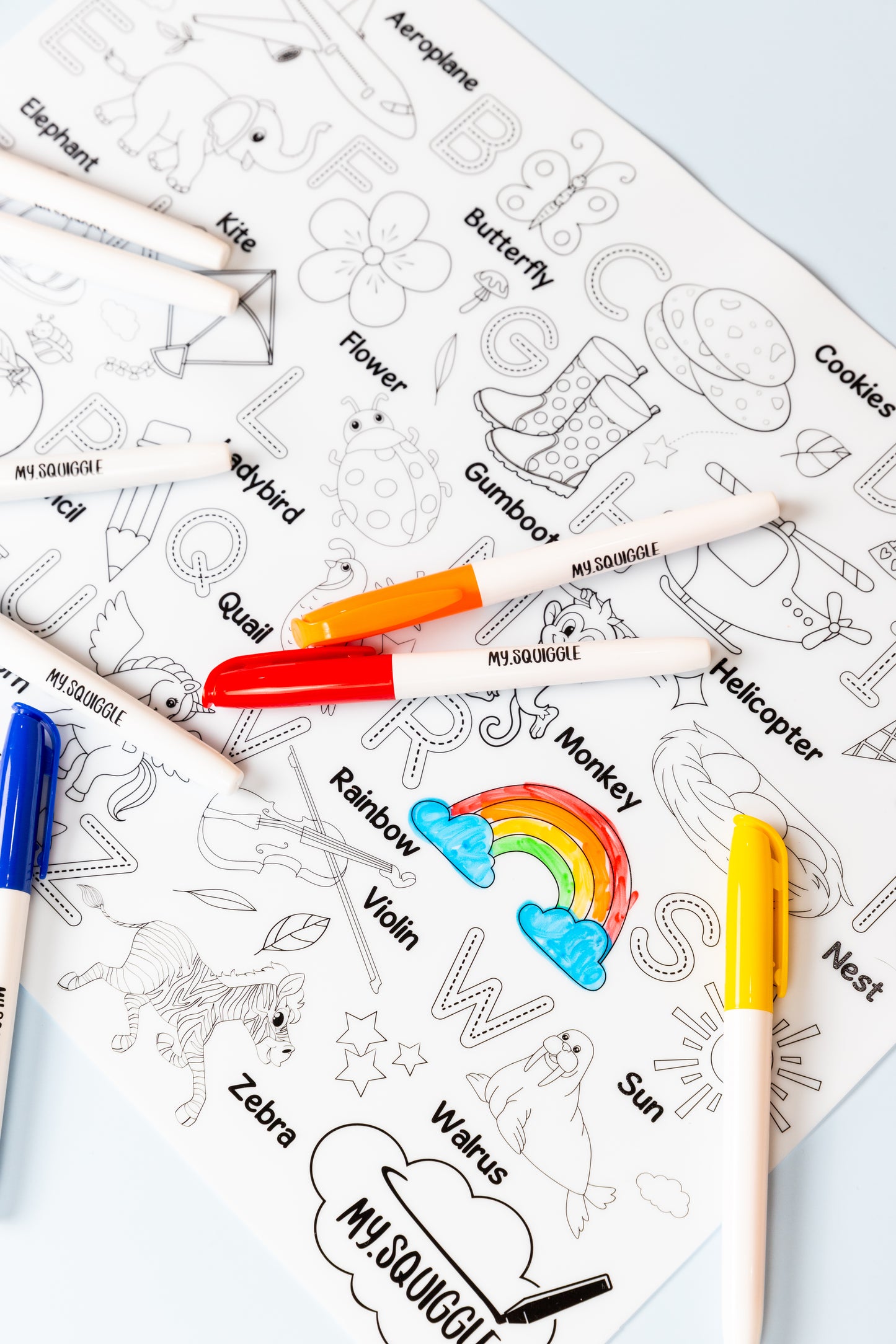 My Squiggle - reusable colouring in mat.