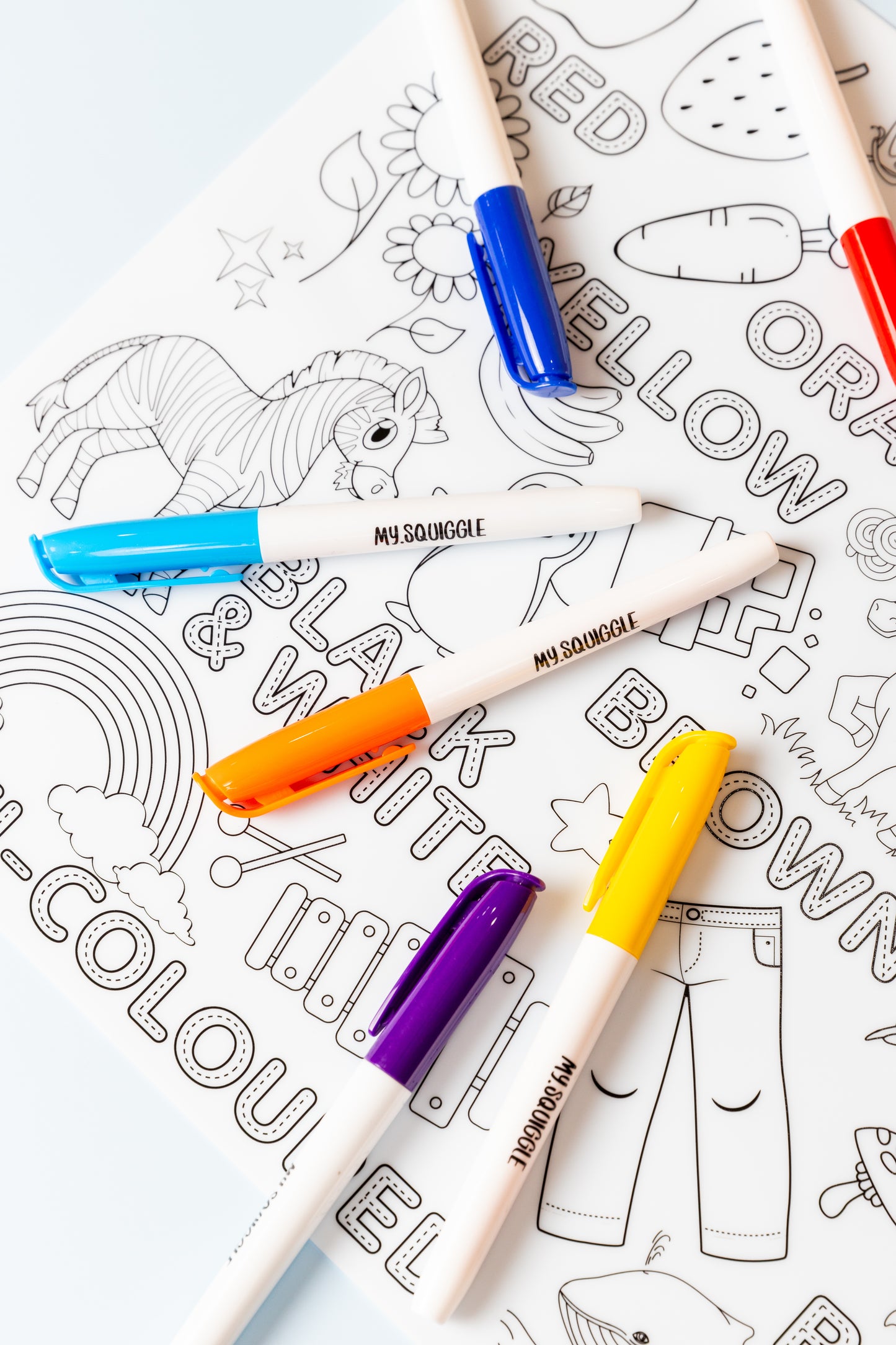 My Squiggle - reusable colouring in mat.
